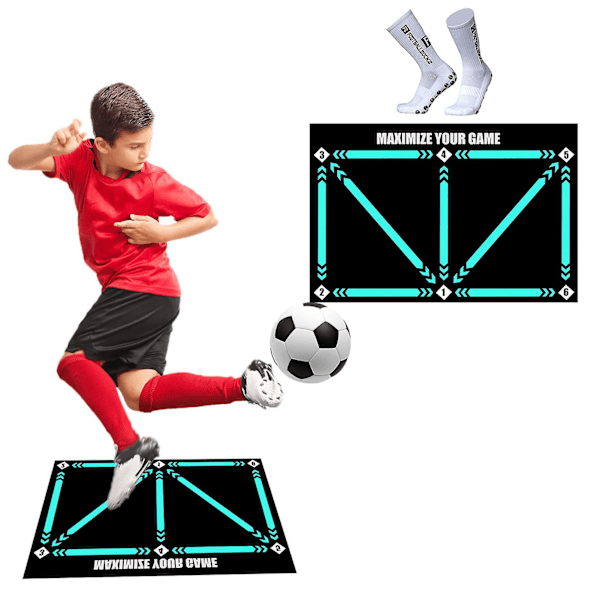 Fodboldtræningsmåtte Foldbar, Holdbar Dribbling Kontrol Fodbold Dørmatte Anti-Skrid Sikkerhedsmåtte Ekstra Tilbehør Sets