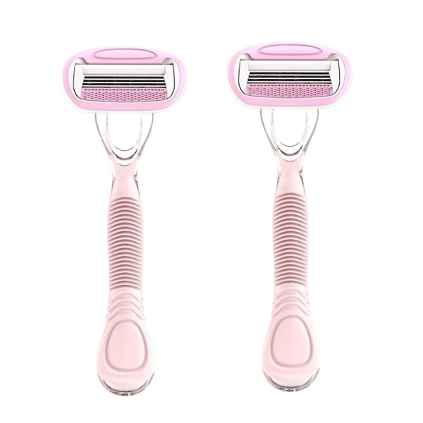 Smooth Razors -herkät partaveitset naisille neljällä terällä – 2 partakoneen pakkaus, joka on suunniteltu erityisesti koko vartalokäyttöön (vaaleanpunainen)