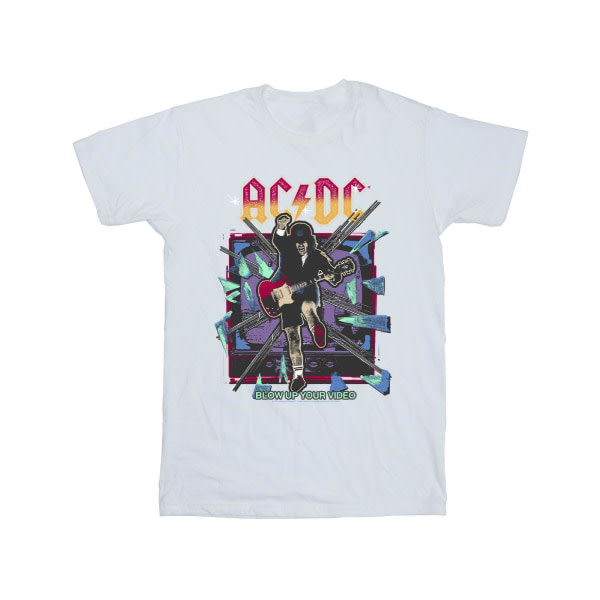 ACDC Girls Blow Up Your Video Jump Cotton T-Shirt 5-6 år Whi White 5-6 år
