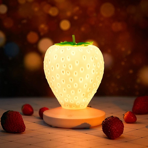 Strawberry Night Light, Söt Silikon Strawberry Lamp Nursery