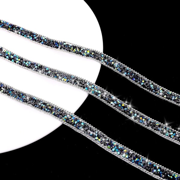 3 yards harpiks rhinestone bånd: selvklebende diamantbånd krystallrull for håndverk og dekorasjoner