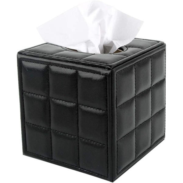 Tissue Box Cover PU Nahka Cube Tissue Teline - Kotitalous