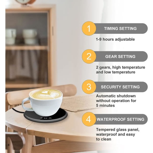 Kaffemugg Varmare, kaffevärmare för hemmabord med automatisk avstängning