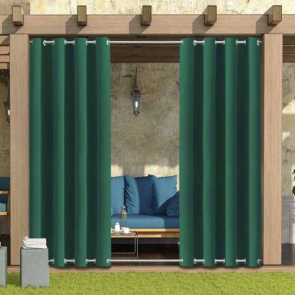Udendørs gardiner til gårdhave Gazebo Pergola, vandtæt (1 panel, 52"*84", grøn)