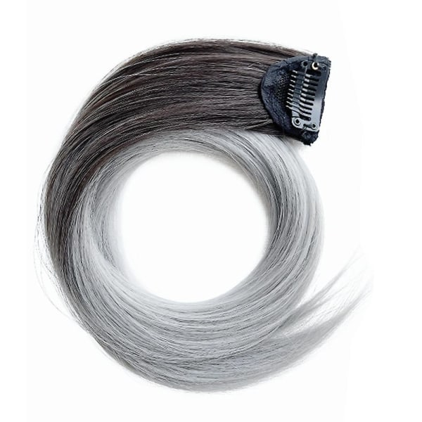 Clip-in rakt hårförlängning kvinnlig färggradient