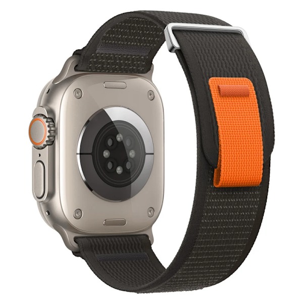 Trail Loop rem til Apple Watch Band 44mm 40mm 45mm 41mm 42 44 45 mm Sportarmbånd iwatch Ultra 2 49mm serie 9 8 se 7 6 5 4 3 sort