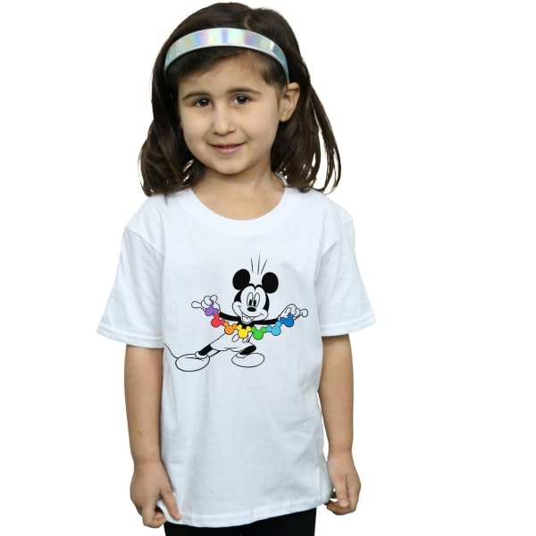 Disney Girls Musse Pigg Rainbow kedja bomull T-shirt 3-4 år Vit 3-4 år