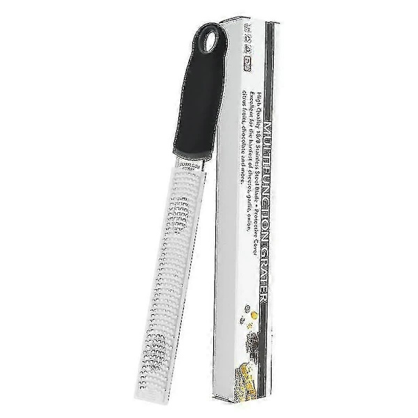 Microplane Zester Rivejern i Sort Farve til Citrus, Parmesan, Ingefær, Chokolade og Muskatnød med Fint Blad-XF14-