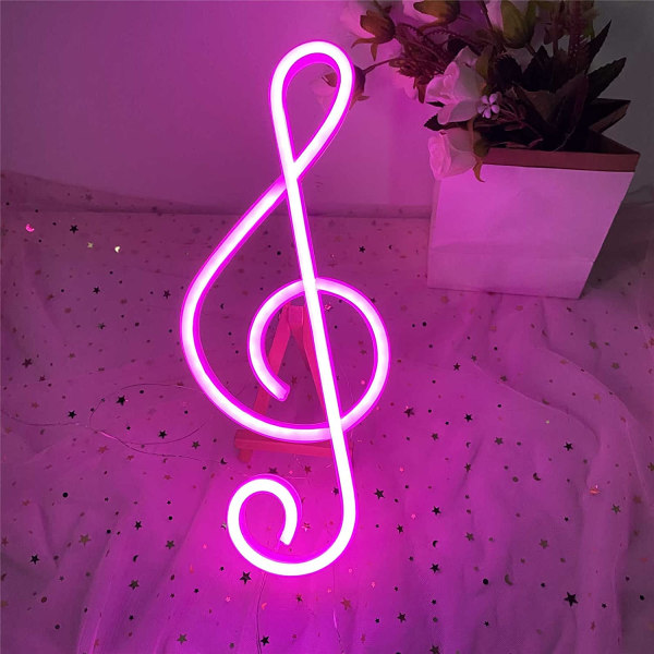 Neonmusiknotljus Musik LED-skylt Neonljusskylt