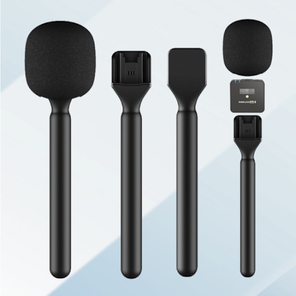 Mikrofonin haastattelukahva DJI Mic / Moma / Rode Wireless Go / Relacart -mikrofoneille (musta)-XF3-