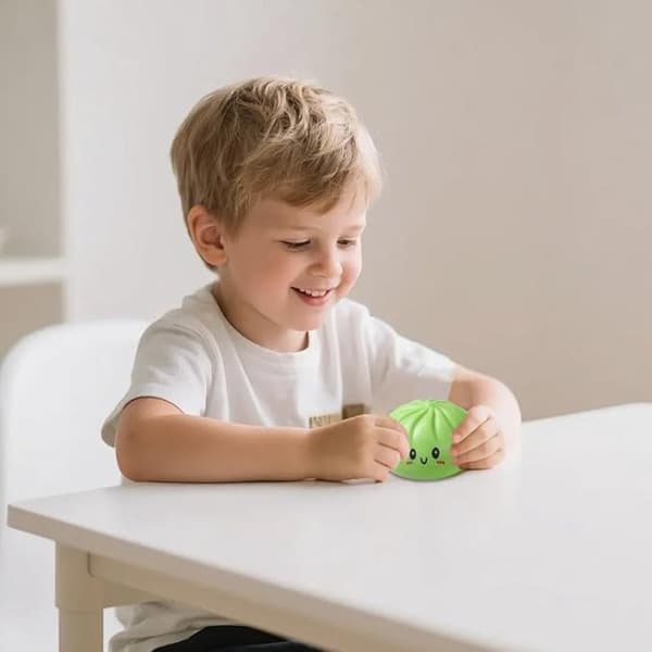 Squishy Dumpling Stressbold 2 Stykker Kæmpe Fidget Legetøj til Voksne Børn Pink Lilla