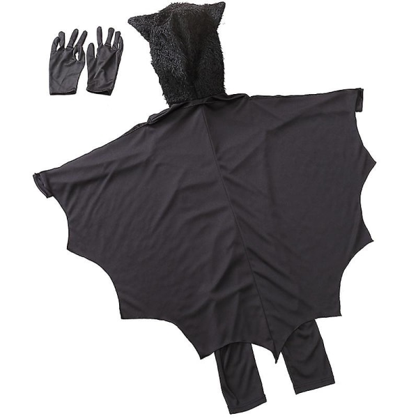 Barn svart fladdermus kostym Halloween jul Cosplay Set S