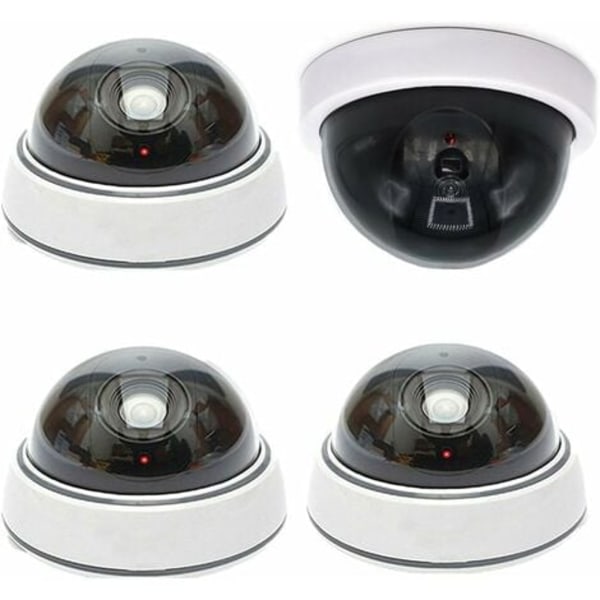 4-pack trådløs kupol virtuell kamera falsk utendørs sikkerhetssimulering med realistisk utseende IR-LED