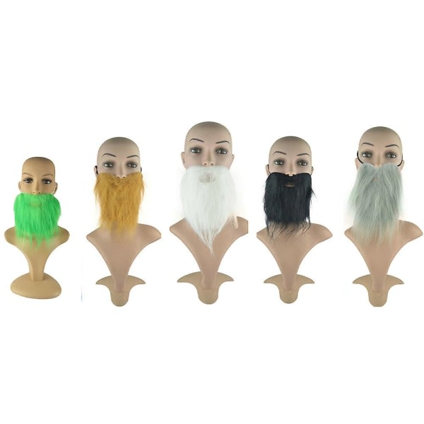 5 stycken falska skäggmustasch jul Halloween skägg vuxen barn A