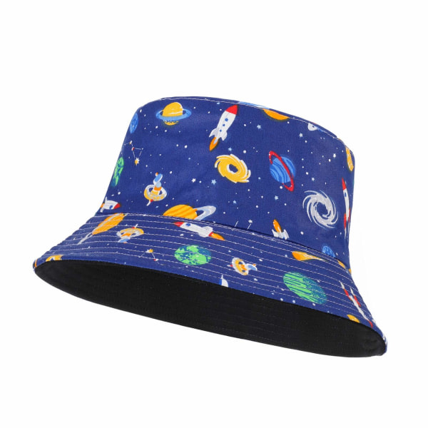 Unisex Bucket Hat Summer Travel Sun Fisherman Hats Vändbara (Star/Universum)