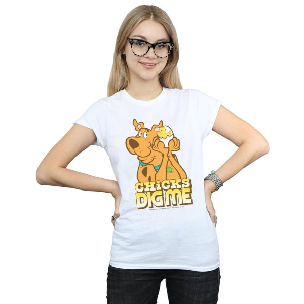 Scooby Doo Dame/Dame Chicks Dig Me Bomuld T-Shirt XXL Hvid Hvid XXL