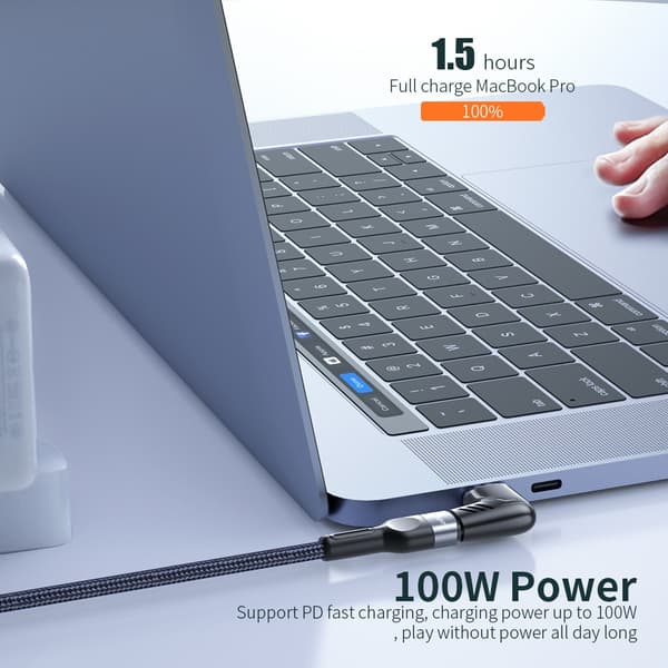 100W/5A Magneettinen USB-C-sovitin nopea lataus musta black