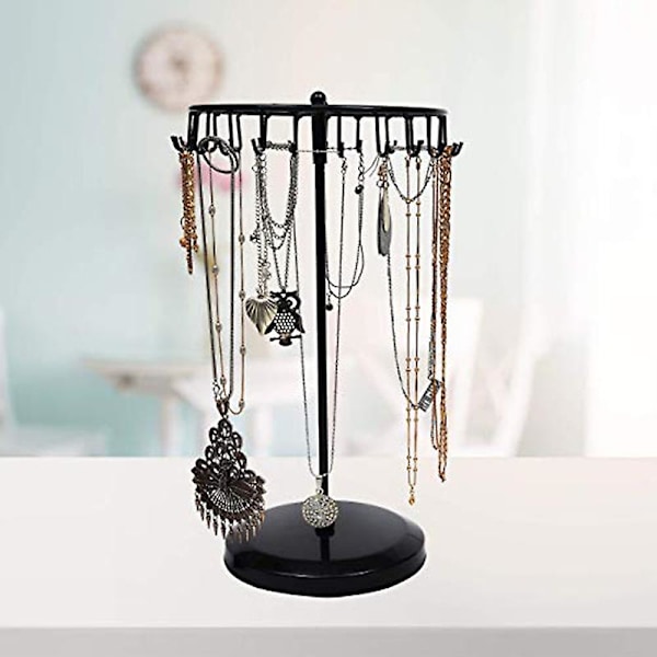 23 kroge roterende halskæde displayholder hængende armbånd smykker stand rack Antique Brass