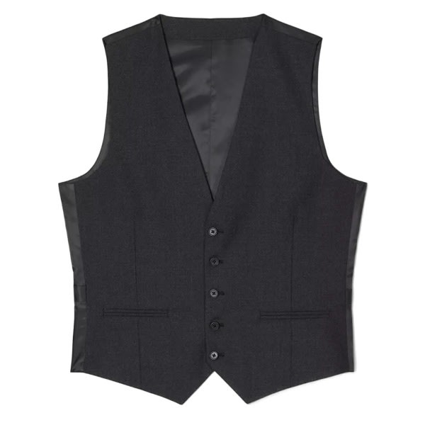 Burton Mens Plain Wool Slim Vest S Charcoal S
