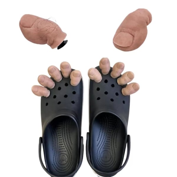 Unika 3D-store tå-Croc-charms med hårede detaljer - Sjov DIY-skodekoration til kreativitet 3 stk 3 stk 3 pcs hairy