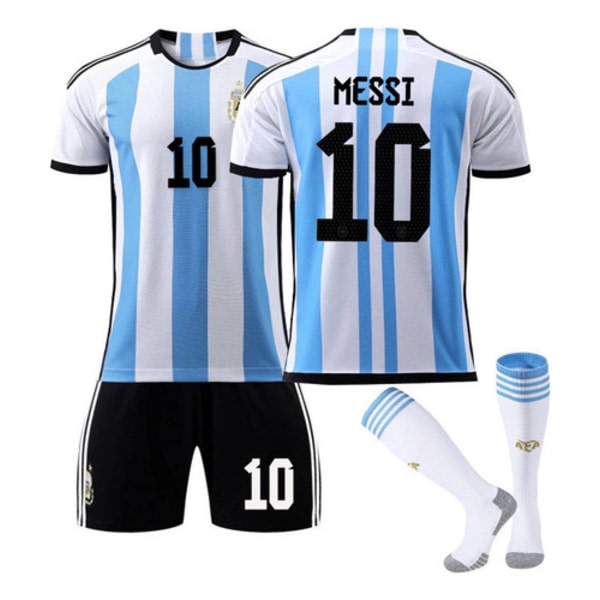 Lionel Messi Argentina tröja 3 Star World Cup 16 (höjd 90-100 cm, vikt 14-17 kg)