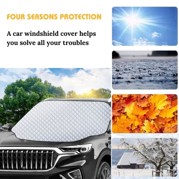 Magnetisk frontdæksel til biler, Ice Sun UV-støv vandtæt til biler, sammenklappelig bilrude frostbeskyttelse