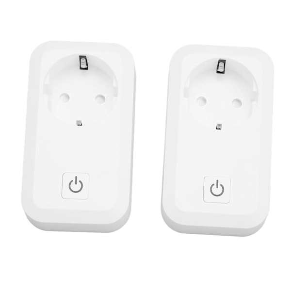 2 stk. Smart WiFi-kontakt - Oppladbar, brannsikker, trådløs fjernkontroll, stemmestyring, WiFi Smart Socket-kontakt, EU-kontakt 100-250V