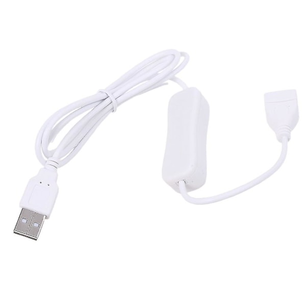 Vit Snabböverföring USB 2.0 Vit Förlängningskabel med Strömbrytare