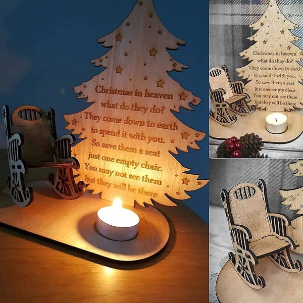 Joulumuistokynttilä Koristeellinen puinen kynttilänjalka