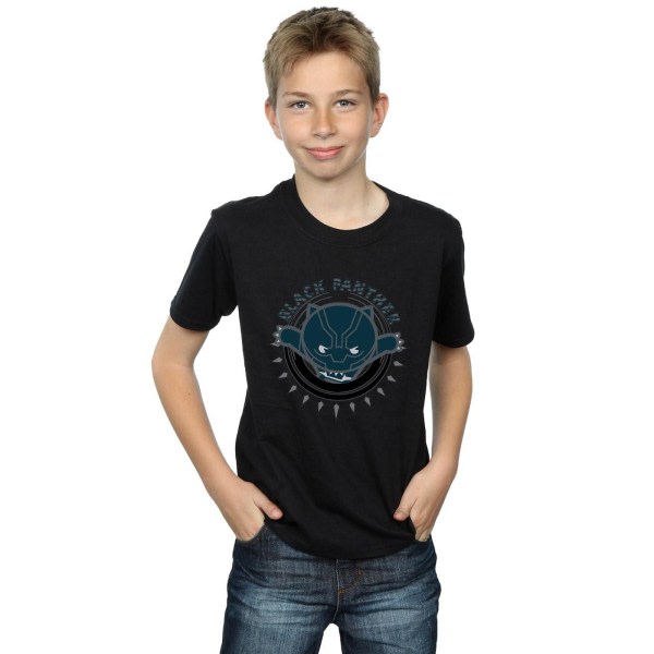 Marvel Boys Kawaii Black Panther Pounce T-shirt 12-13 år Bla Black 12-13 Years