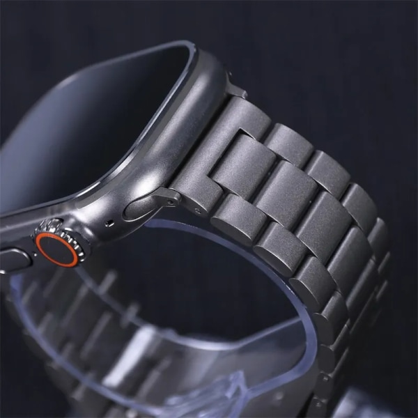 Käsivarsinauha i rostfritt stål Apple Watch Ranneke 45 mm Ultra 49 mm 41 mm 40 mm 44 mm watch Metallarband Iwatch Series 9 8 7 6 5 Black