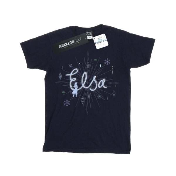 Disney Boys Frozen 2 Elsa Snowflake T-shirt 9-11 år Navy Blu Marineblå 9-11 år