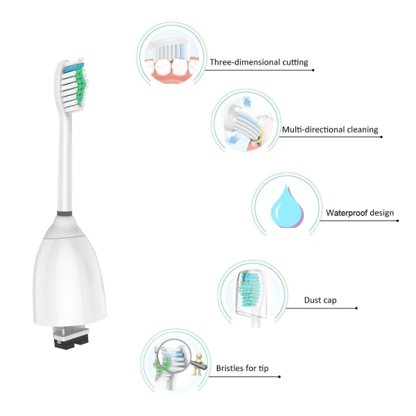 Ersättningsborsthuvuden, 4-pack tandborsthuvud kompatibel med Philips, Essence, Elite, Xtreme, Advance och CleanCare elektrisk tandborste