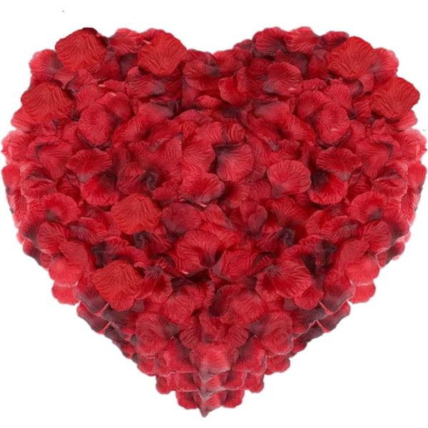1 kg sidenrødt rosenblad Romantisk konstgjorda rosenblad i soverommet Falska kronblad Lämplig for bröllop, bad, seng, fest