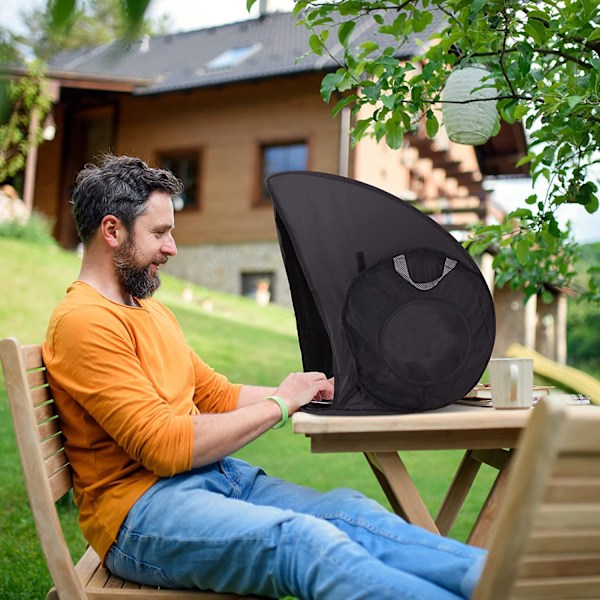 Bärbart kompakt solskydd för laptop - Antireflex skärmskydd -XF7- Black