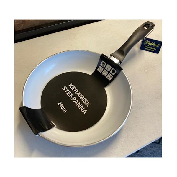 Snygga keramiska stekpannor i svart och vit design 24 & 28 cm -XF4-