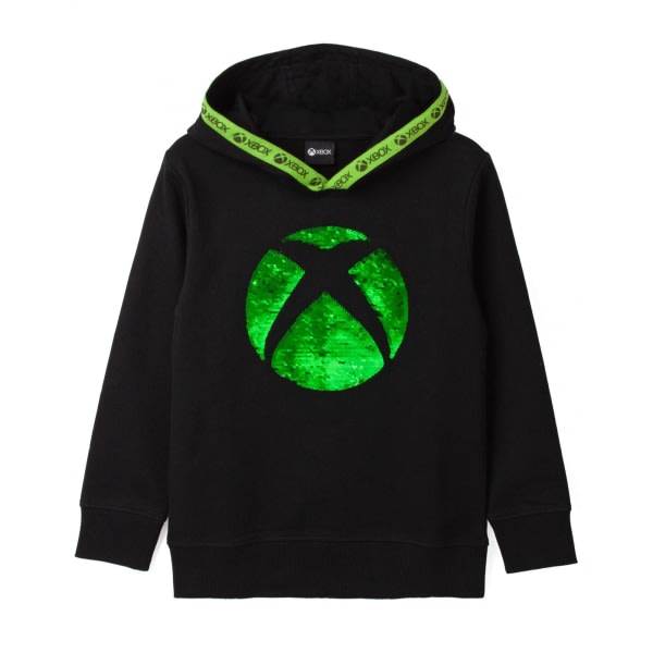 Xbox barn/barn logotyp paljett flip hoodie 10-11 år svart Svart 10-11 år