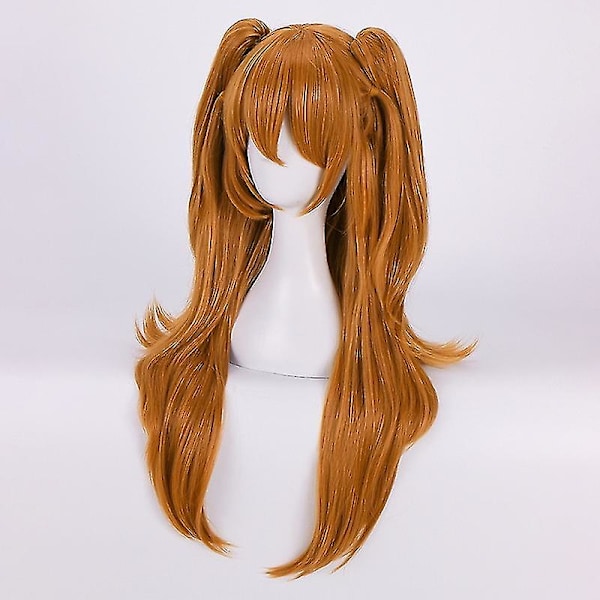 Korkea laatu EVA Asuka Langley Soryu Cosplay lämmönkestävä synteettinen peruukki Hair Pins