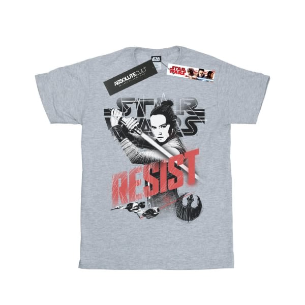 Star Wars Boys The Last Jedi Rey Resist T-shirt 5-6 år Sport Grå 5-6 år