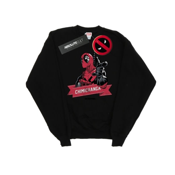 Marvel Dam/Ladies Deadpool Chimichanga Finger Sweatshirt SB Black S