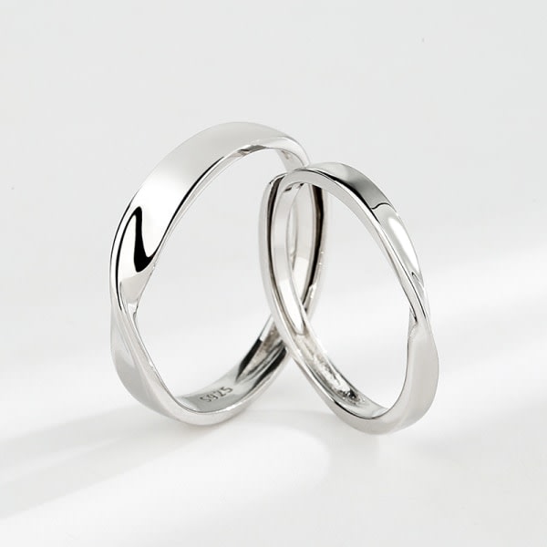 2st Matchande Love Knot Ring 925 Sterling Silver Bröllopsring