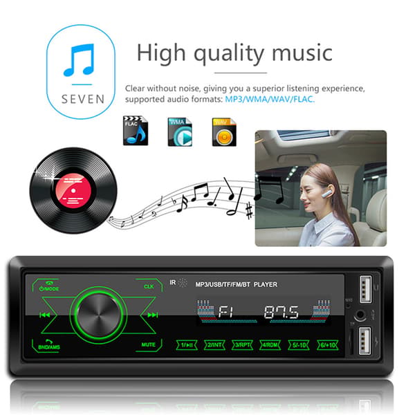 7\" Touchscreen Bilradio Bluetooth 4x60W 2USB/SD/AUX FM Radio Håndfri-FF-