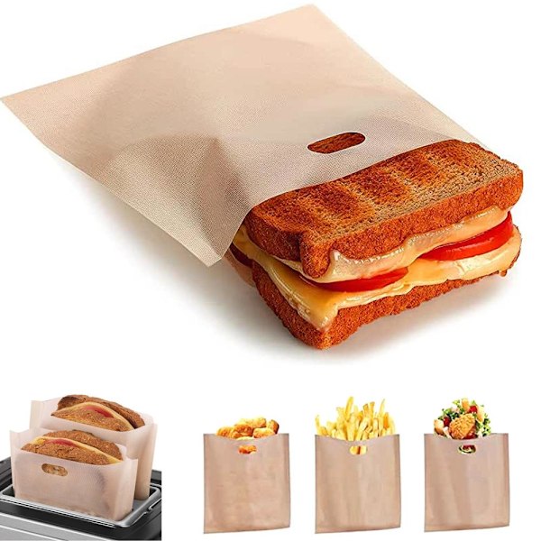 10-pakning - Toastbag / Toastpåse - Grill ostesmørbrød i brødristeren brown 75