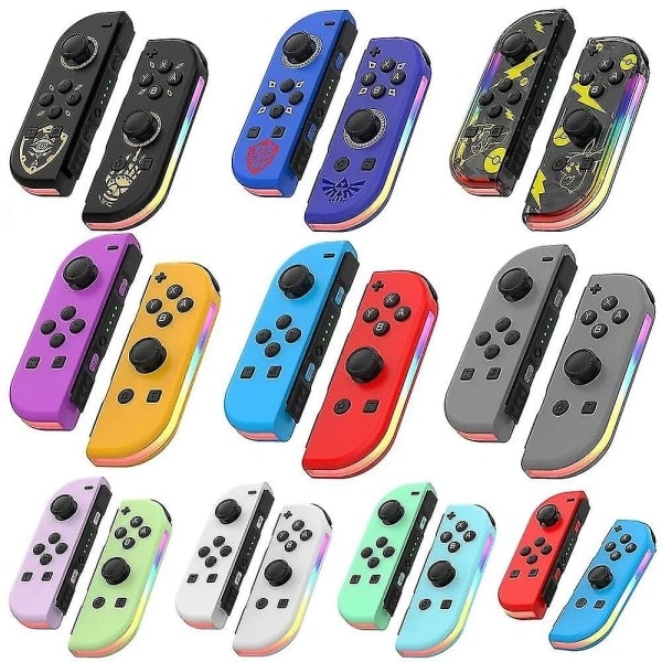 Trådlös handkontroll kompatibel med Nintendo Switch, OLED, Lite Gamepad Joystick (V/H) Ersättning med RGB Höger White