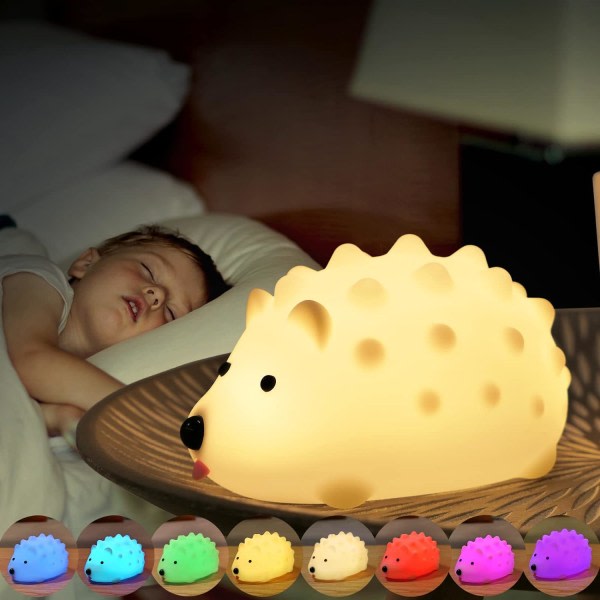 Nattlampa för barn med fjärrkontroll för baby, färgskiftande nattlampa för baby, silikon He
