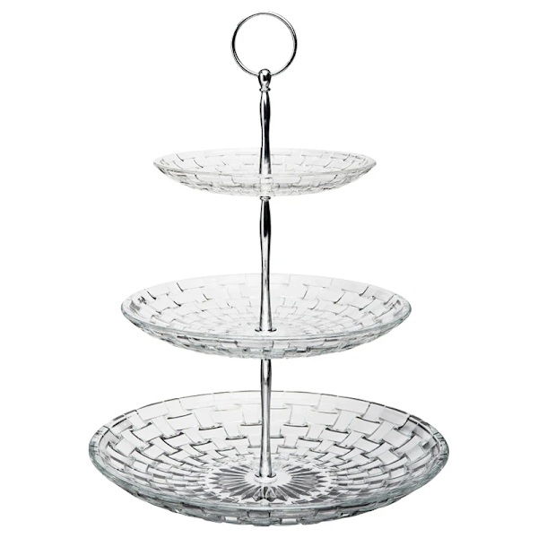 Kakfat Glitter 3-våningar Glas Crystal
