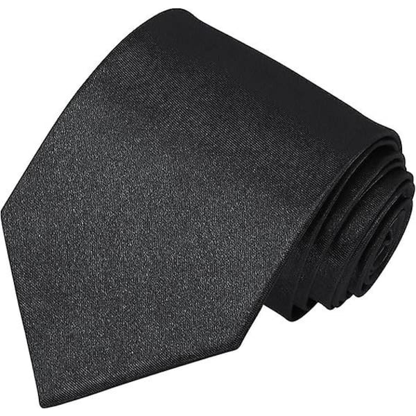 Mænds slips ensfarvede slips til mænd Bryllup Business formelle slips Sort