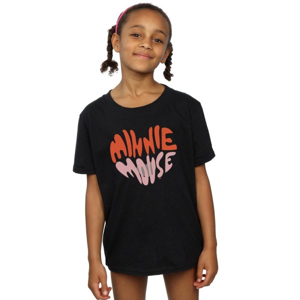 Disney Girls Minnie Mouse Hjärtformad T-shirt i bomull 7-8 år Black 7-8 Years
