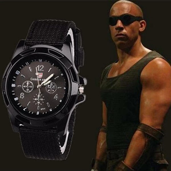 2022 Klokker Herre Top Mærke Luksus Casual Militær Quartz Sport Armbåndsur Blødt Nylon Rem Mænds Ur Relogio Masculino Black