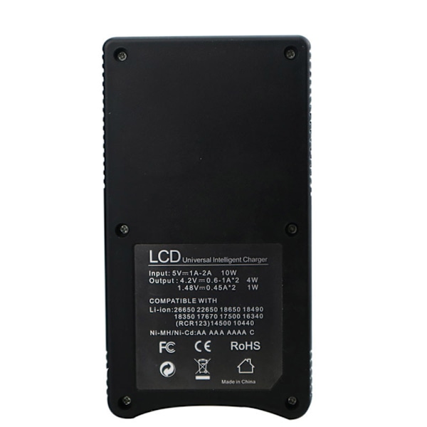 Batterioplader SW-3 med LCD-display til 2x 18650 batterier